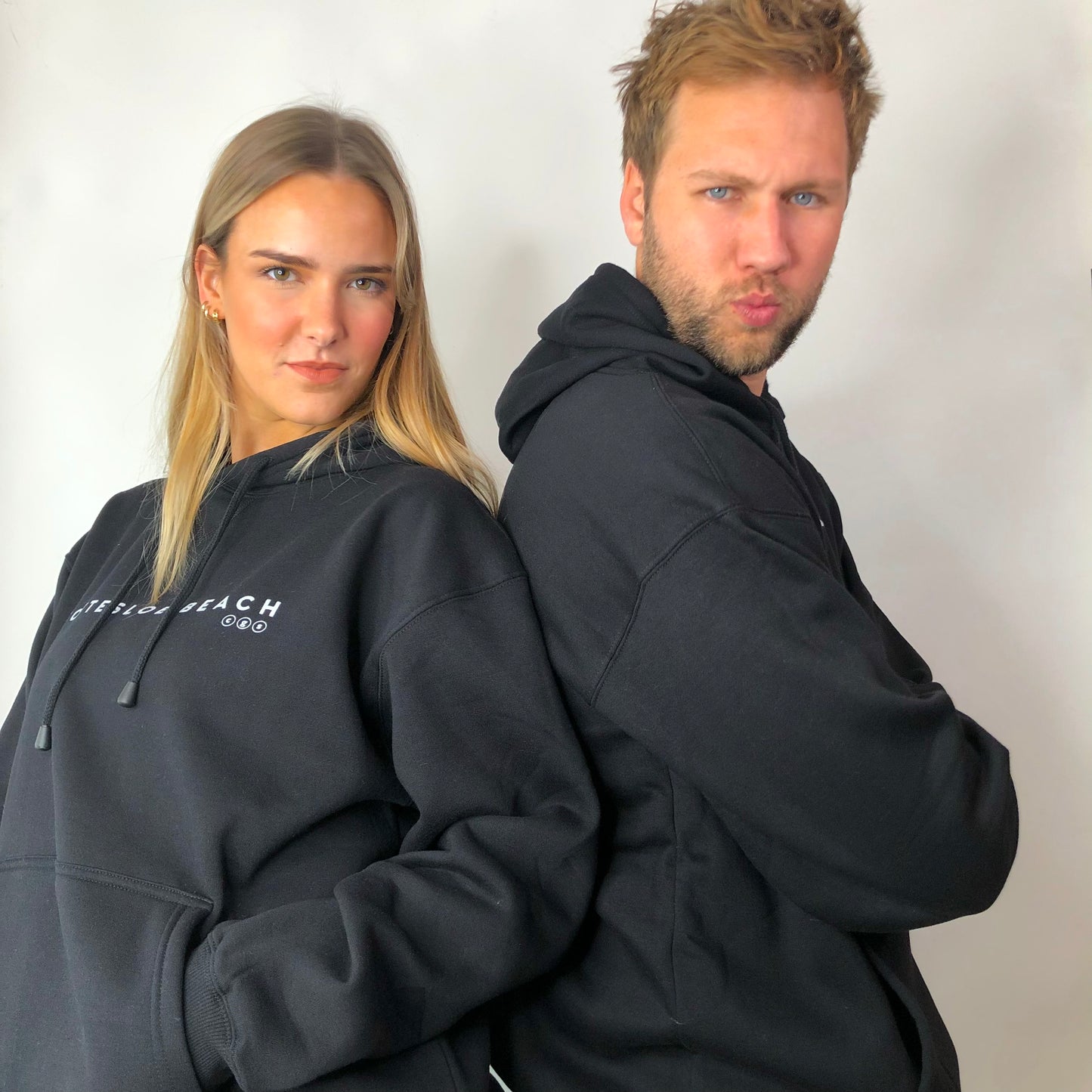 Black Unisex Hoodie - White Text