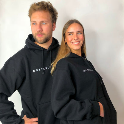Black Unisex Hoodie - White Back Logo