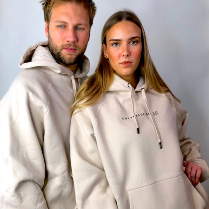 Natural Premium Unisex Hoodie - Black Text