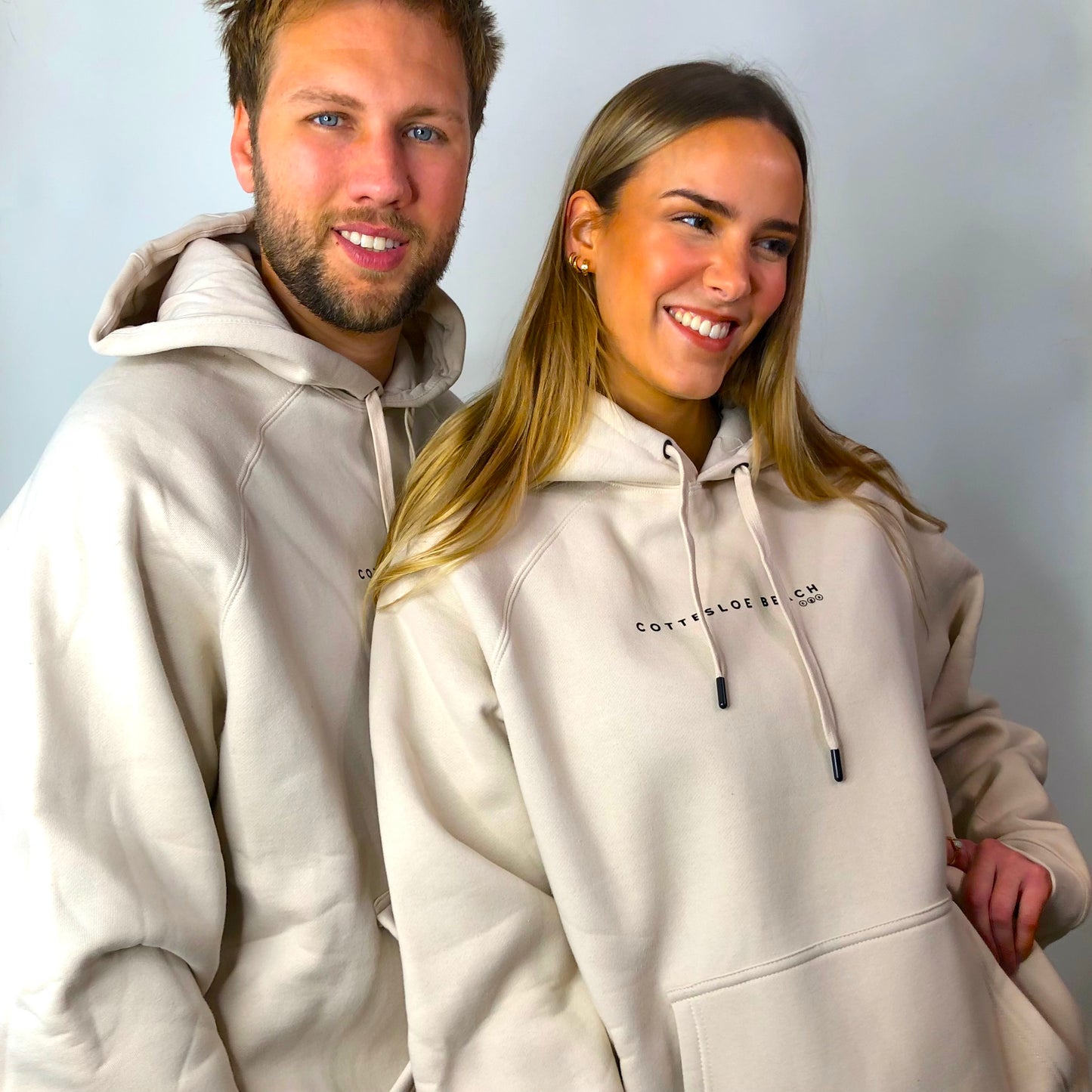 Natural Premium Unisex Hoodie - Black Text