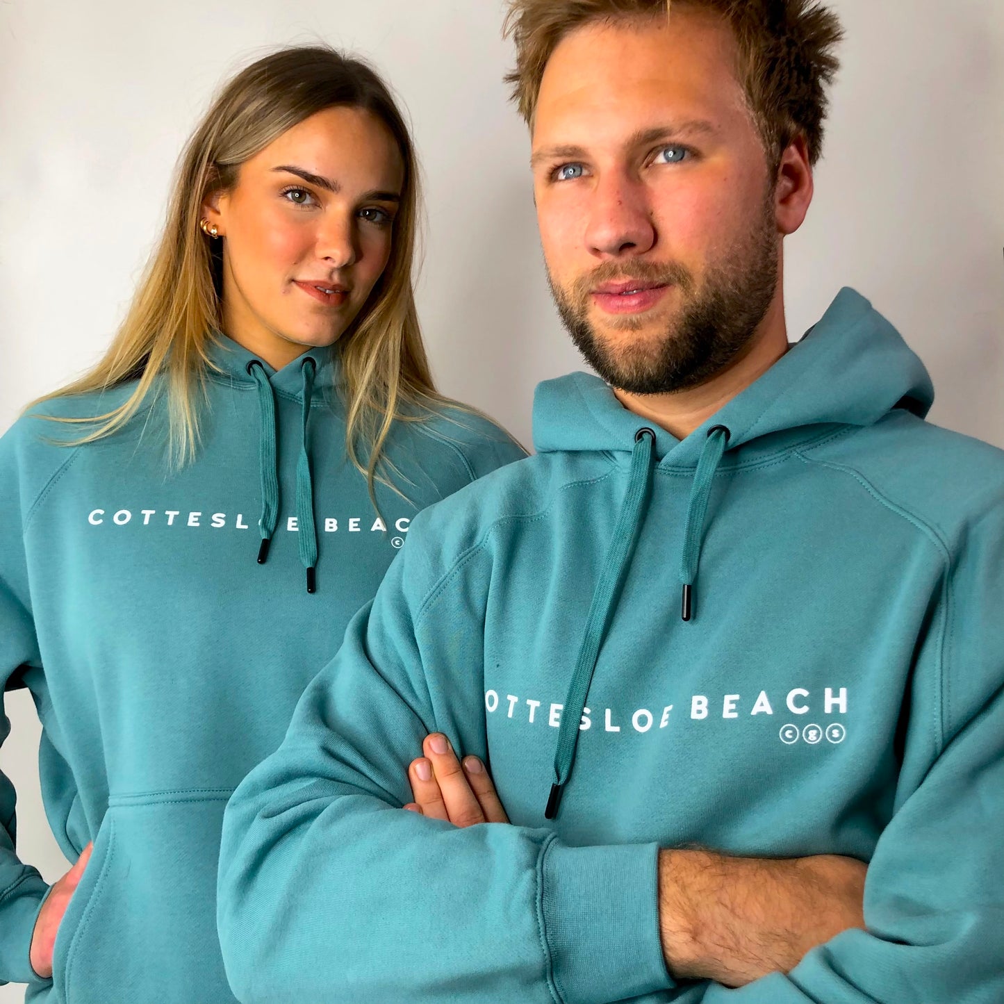 Slate Green Premium Unisex Hoodie - White Text