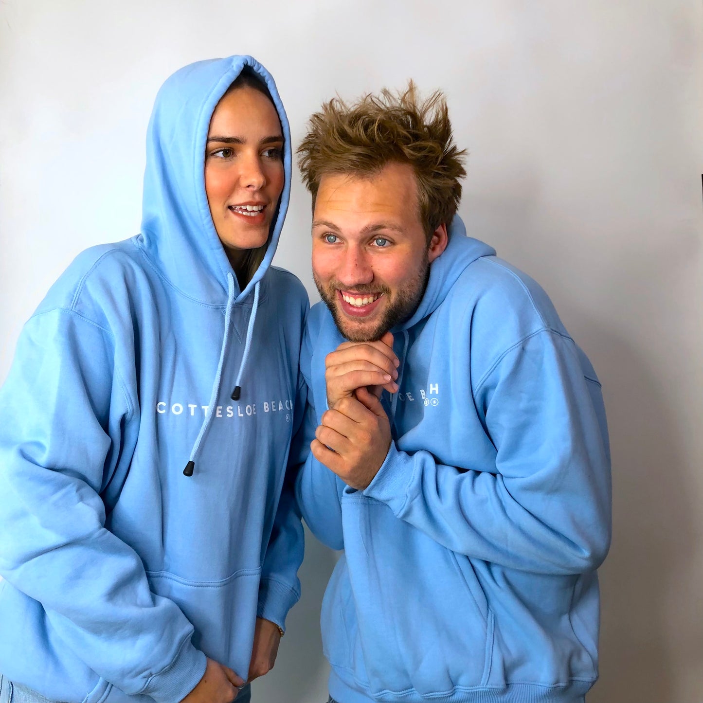 Sky Blue Unisex Hoodie - White Text
