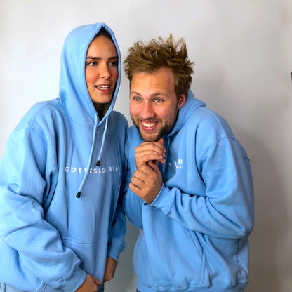 Sky Blue Unisex Hoodie - White Text