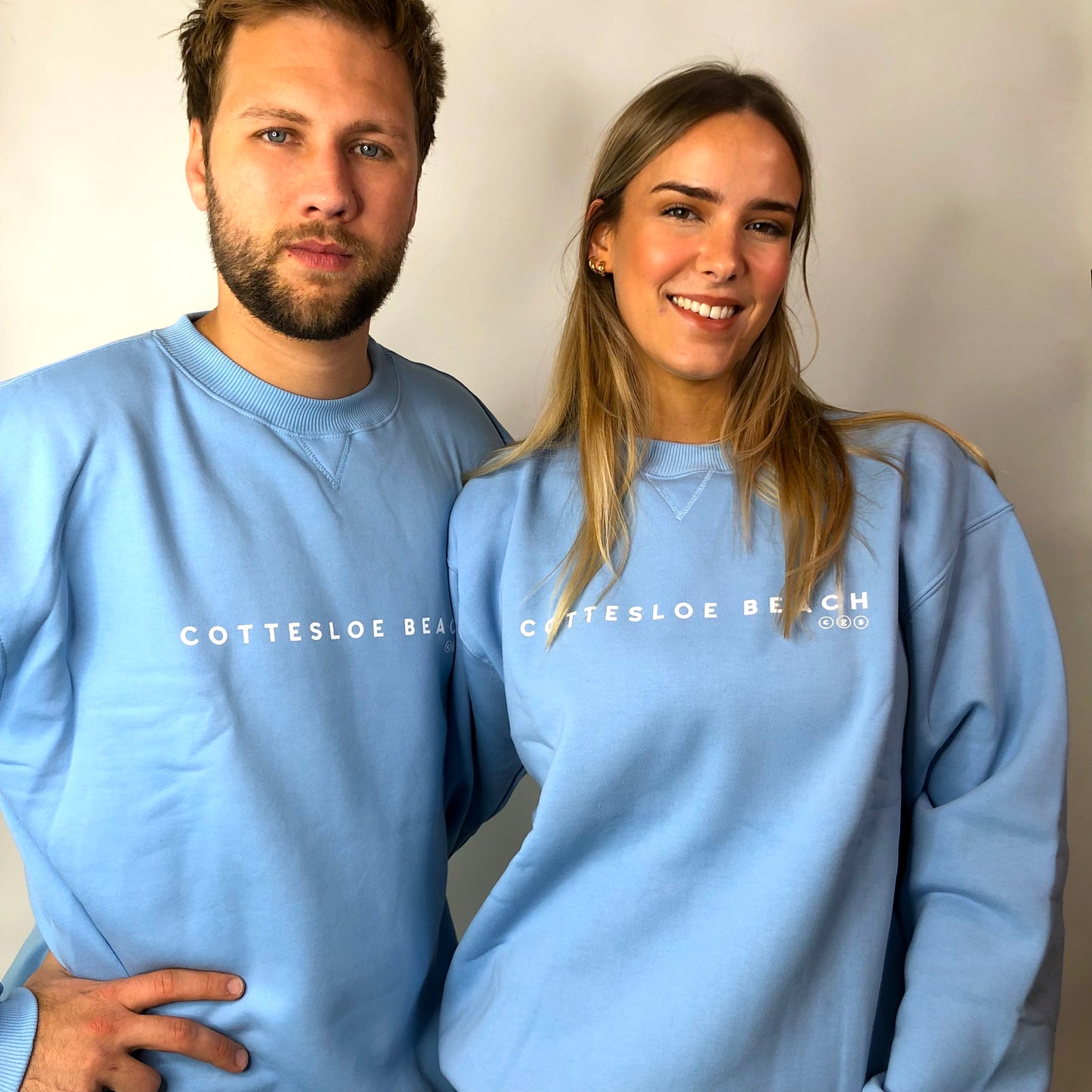 Sky Blue Unisex Crew Neck - White Text
