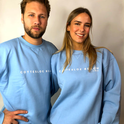 Sky Blue Unisex Crew Neck - White Text