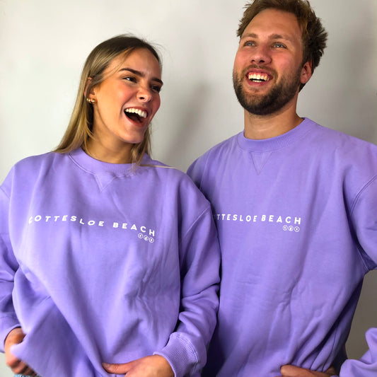 Lavender Unisex Crew Neck - White Text
