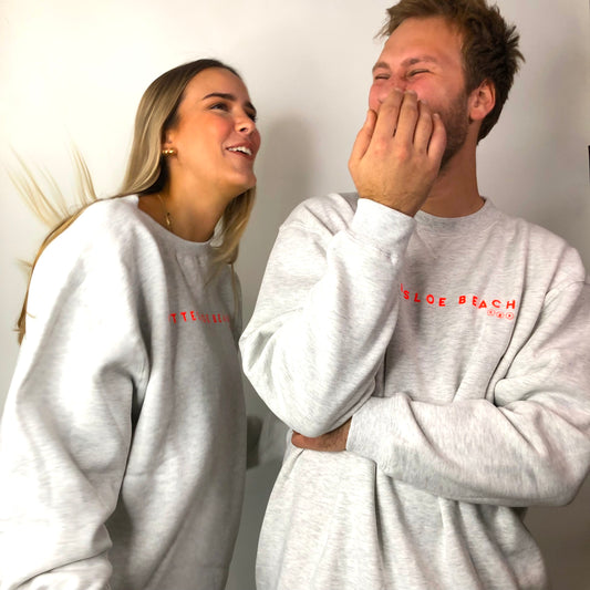 Snow Marle Unisex Crew Neck - Orange Text