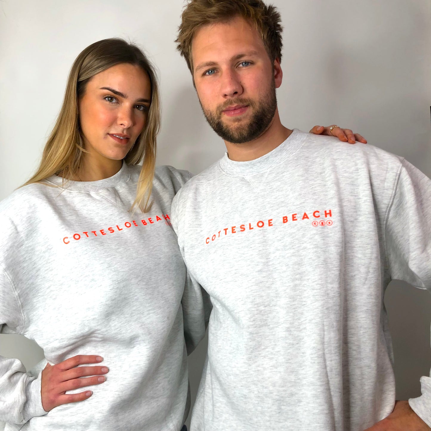 Snow Marle Unisex Crew Neck - Orange Text