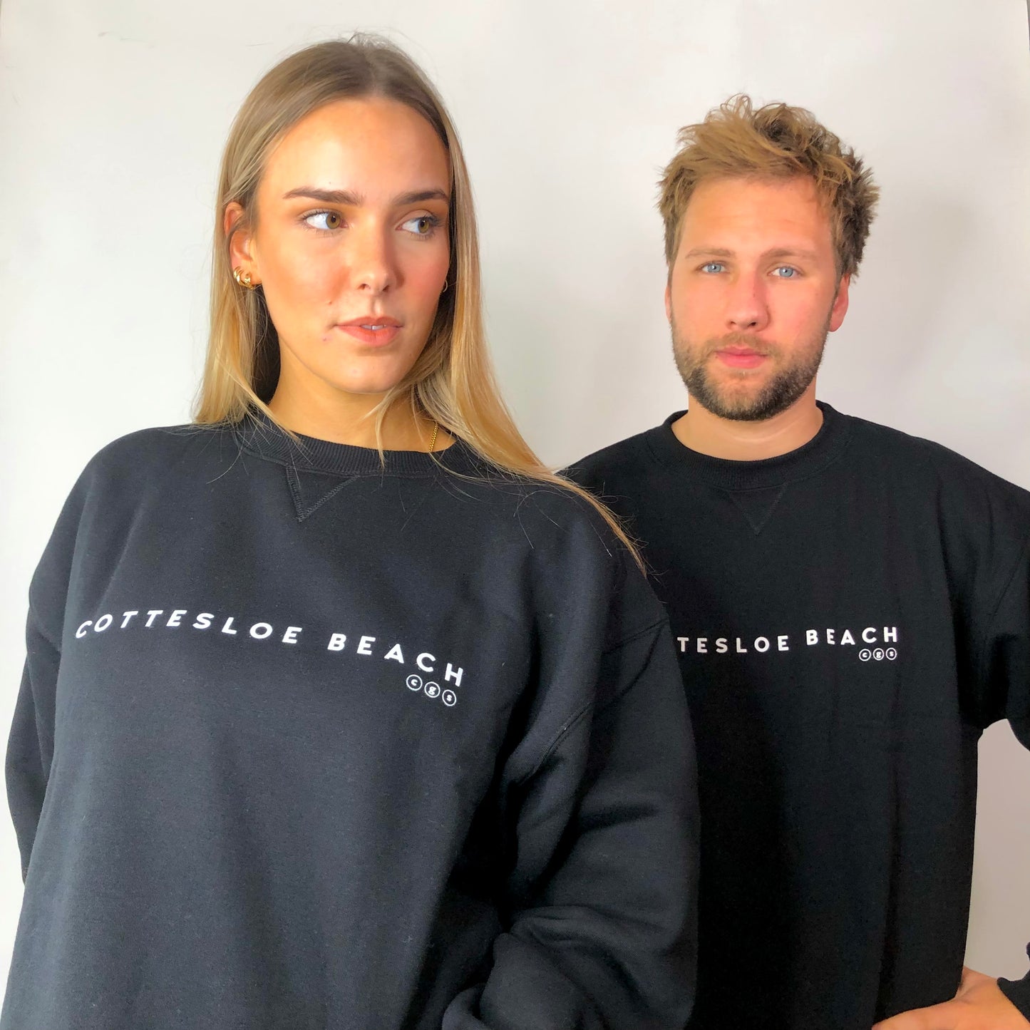 Black Unisex Crew Neck - White Text