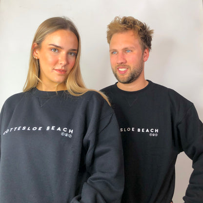 Black Unisex Crew Neck - White Text