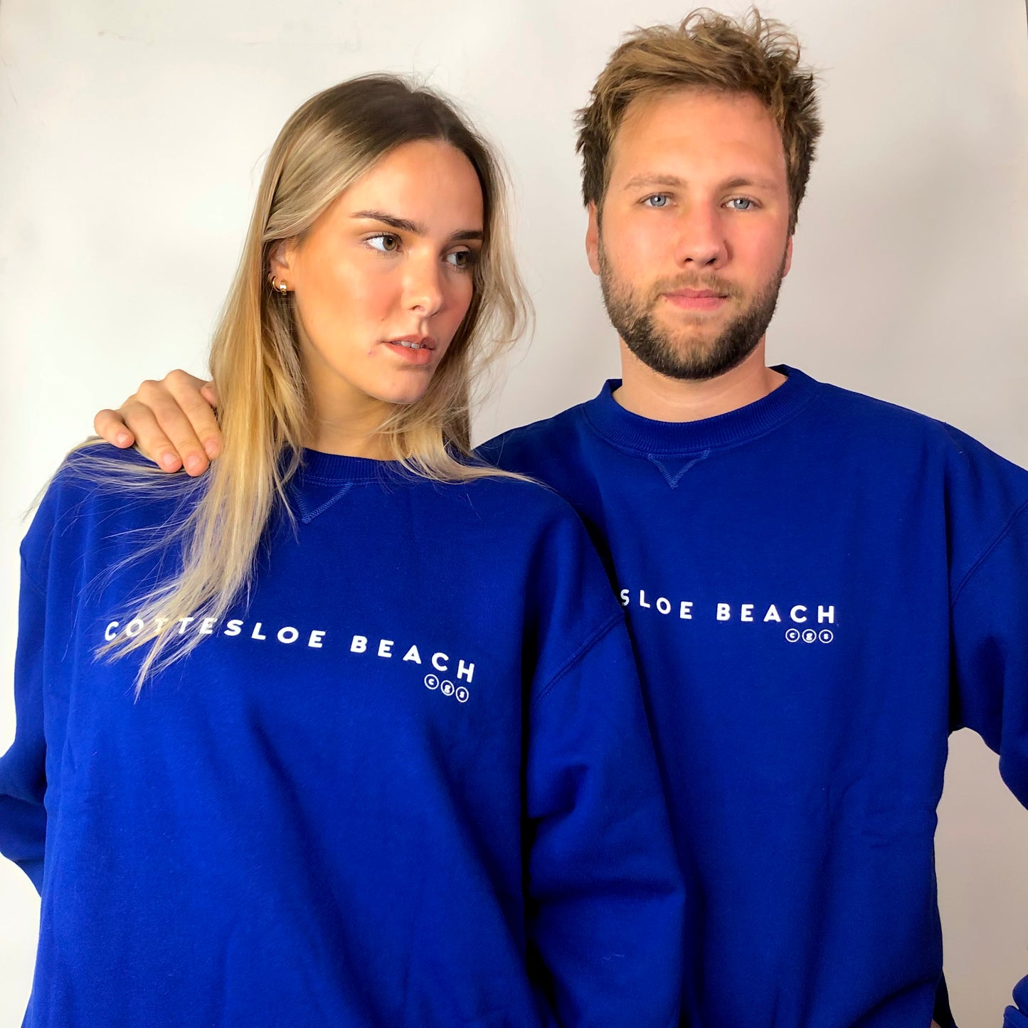 Royal Blue Unisex Crew Neck - White Text