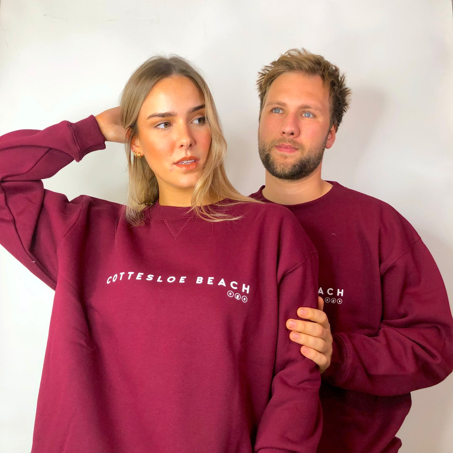 Maroon Unisex Crew Neck- White Text