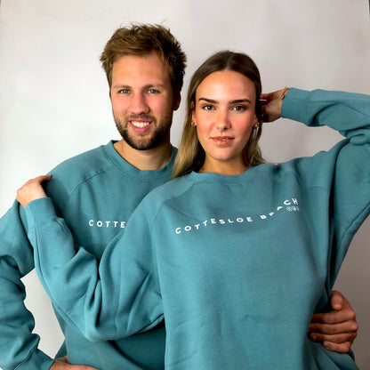 Slate Green Premium Unisex Crew Neck - White Text