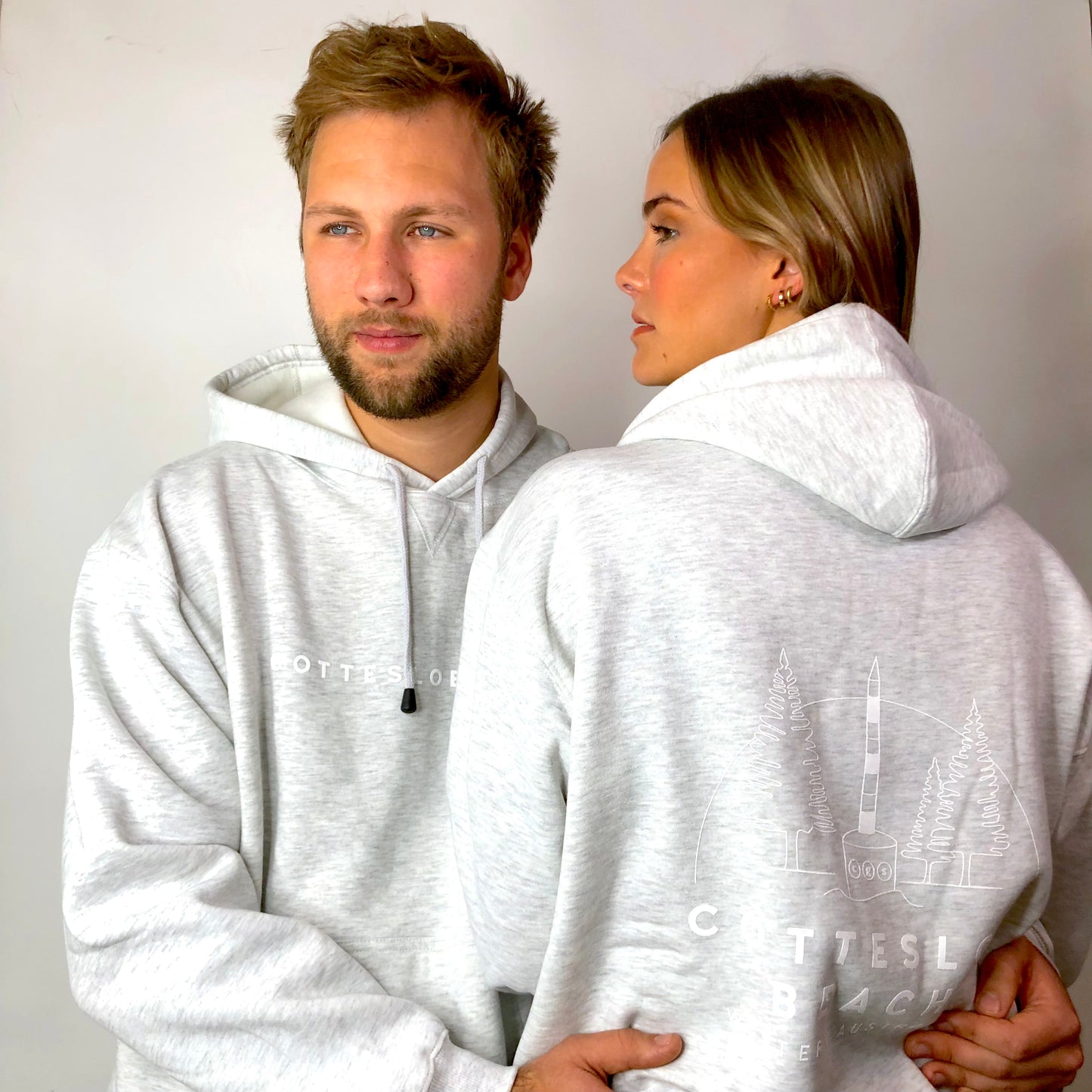 Snow Marle Unisex Hoodie - Grey Back Logo