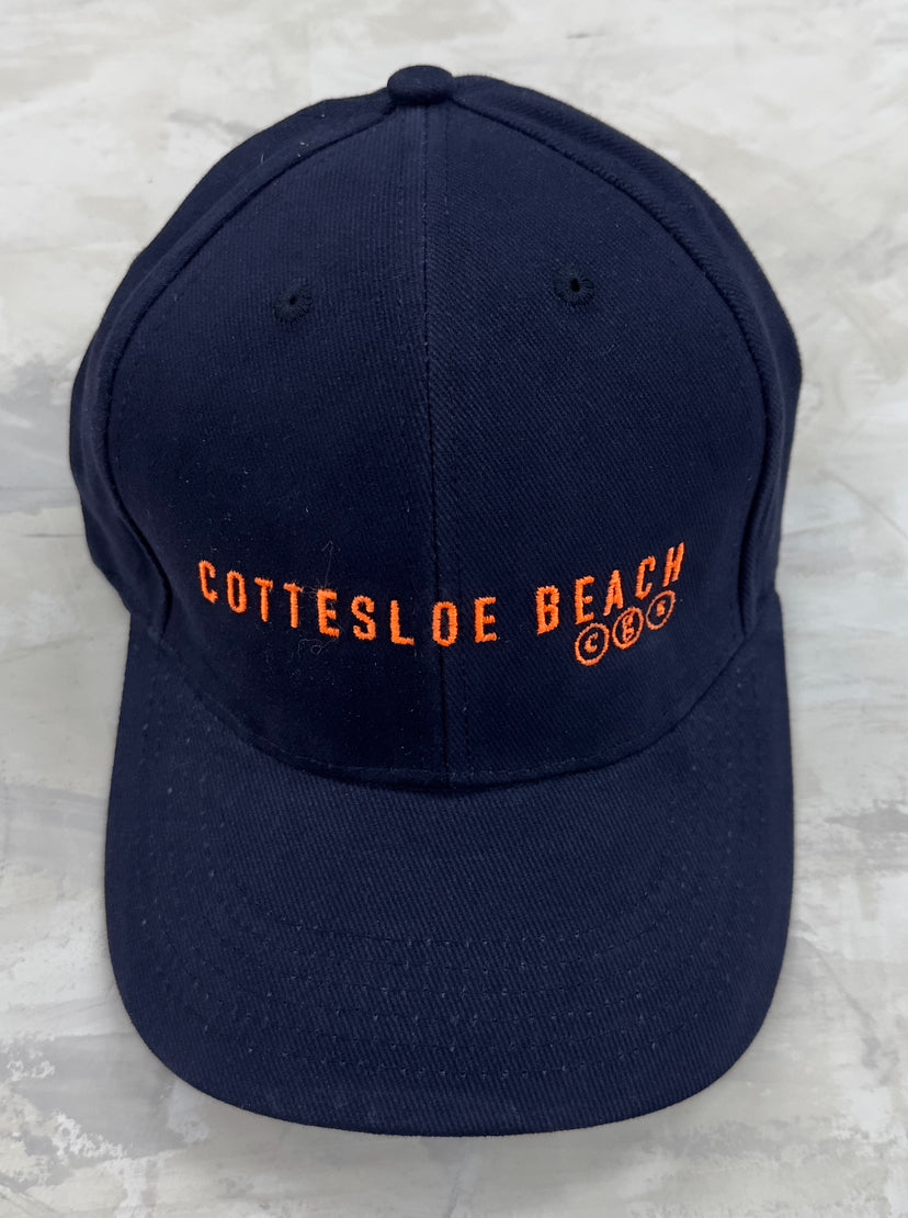 Navy Cap - Orange Text