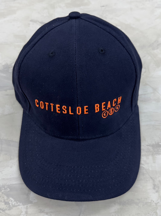 Navy Cap - Orange Text