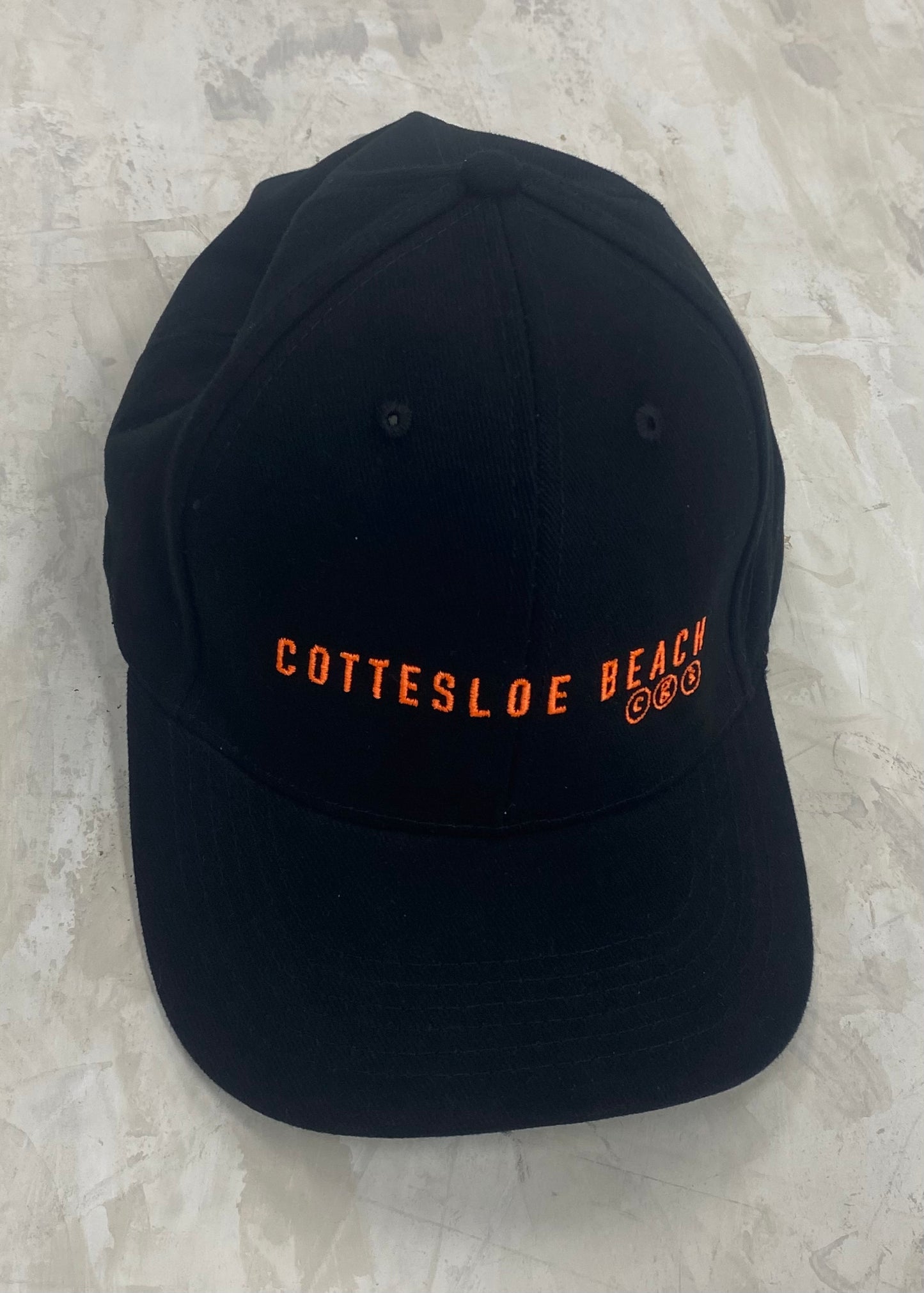Black Cap - Orange Text