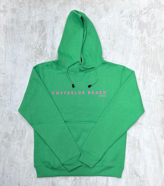Emerald Green Unisex Hoodie - Pink Text